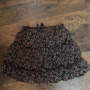 Black floral skirt